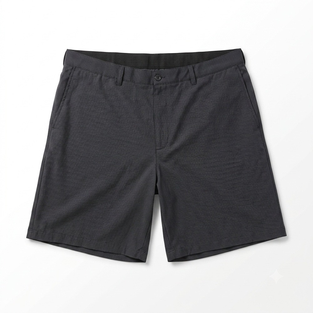 Reebok Golf Men Shorts Size 48 Charcoal Grey Textured Flat Front Comfort Stretch